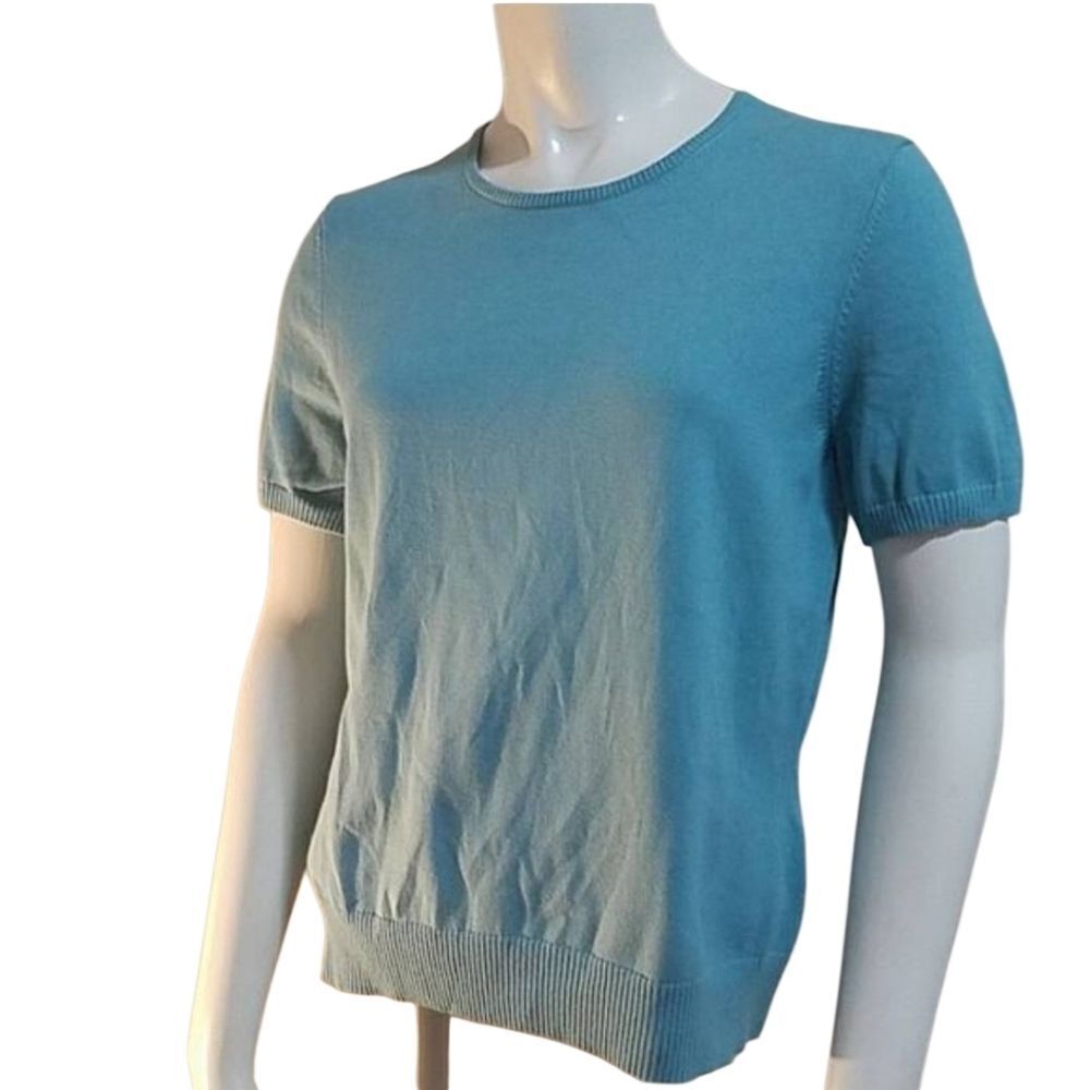 Land's End Blue Short Sleeve Tee Shirt (Small)